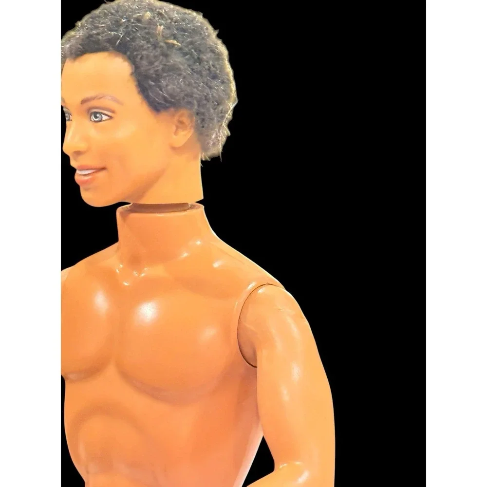 Mattel Barbie Flocked Haired Steven Doll African American AA Bendy Legs